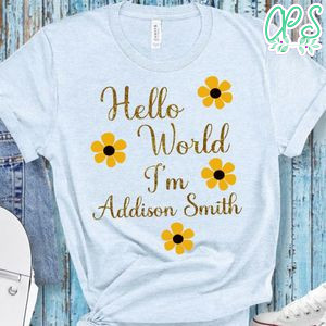 Hello World Sunflower Birthday PNG file template