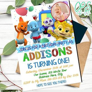 Editable Word Party Invitation With Photo For Boy Or Girl Instant Download
