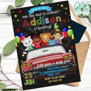 Daniel Tiger Drive By Birthday Parade Invitation Printable Instant Download