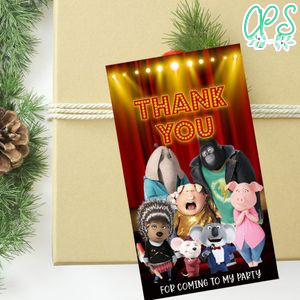 Movie Sing Thank you tag Template to Print at Home Instant Download