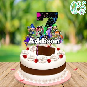 Splatoon Birthday Cake Topper Template Printable Instant Download