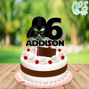 Darth Vader Birthday Cake Topper Template Printable Instant Download