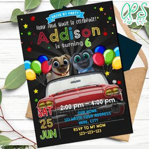 Puppy Dog Pals Drive By Birthday Parade Invitation Printable Instant Download