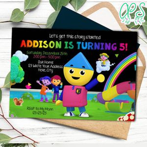 Charlies Colorforms city Birthday Invitation Template to print at home Instant Download