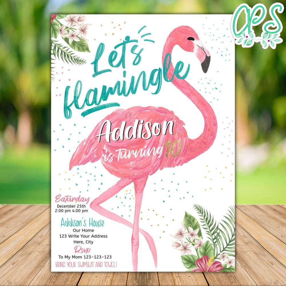 Printable Lets Flamingle Birthday Invitation Instant Download ...