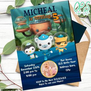 Editable Octonauts Party Invitation With Photo Instant Download