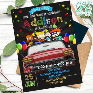 Rugrats Drive By Birthday Parade Invitation Printable Instant Download