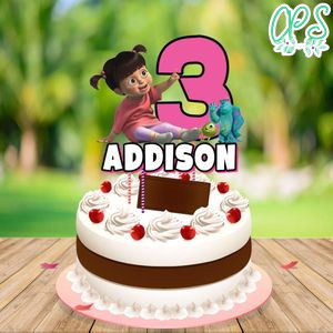 Girl Monsters Inc Birthday Cake Topper Template Printable Instant Download