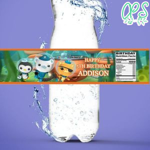 Octonauts Water Bottle Label Template to Print at Home Instant Download