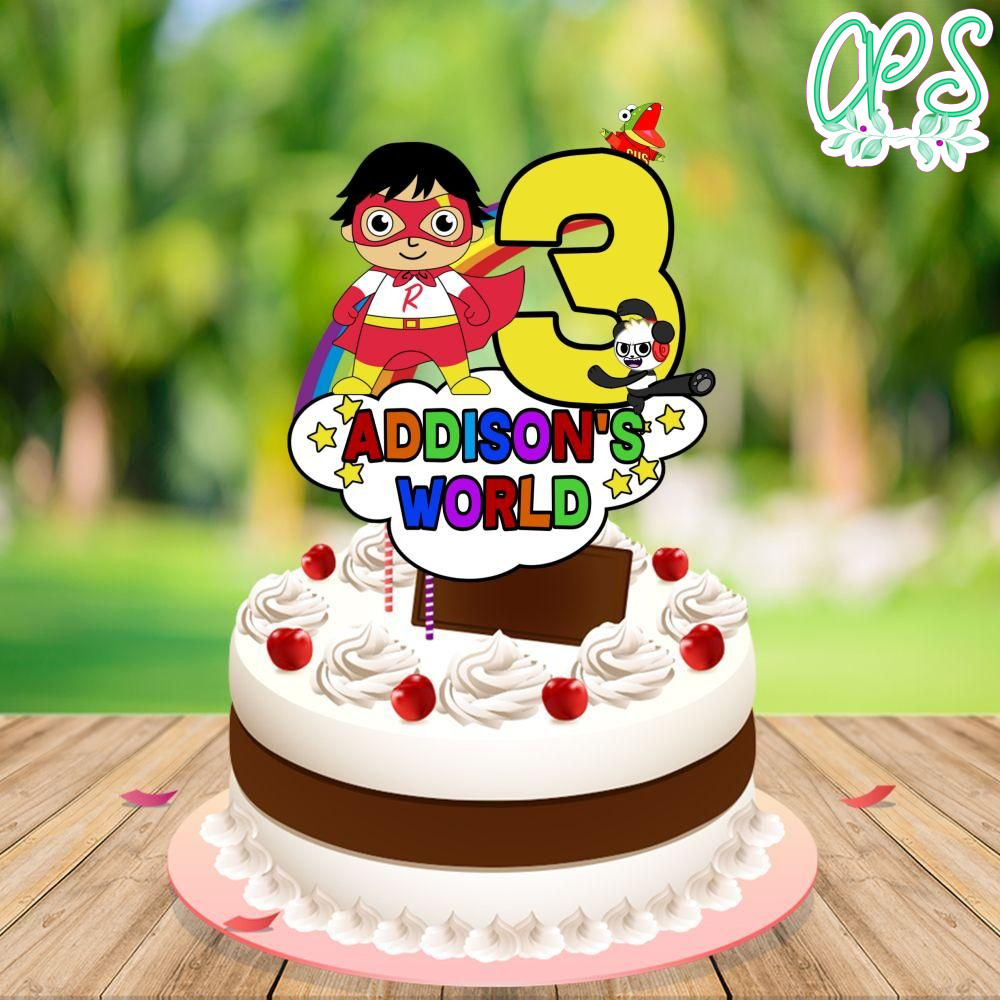 Ryans World Birthday Cake Topper Template Printable DIY | Partyinvitedesign