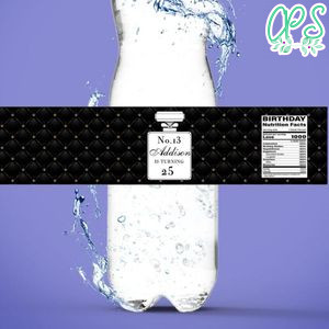 Chanel Water Bottle Label Template to Print at Home Instant Download