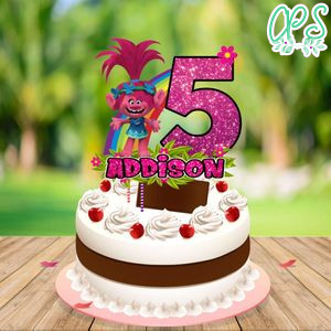 Trolls Poppy Birthday Cake Topper Template Printable Instant Download