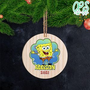 Spongebob Christmas Wood Ornament Gift