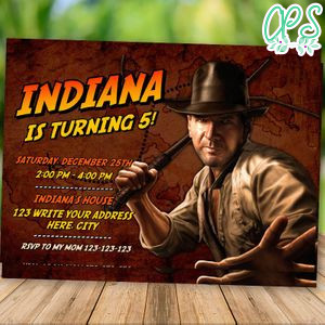 Editable Indiana Jones Birthday Flyer Instant Download