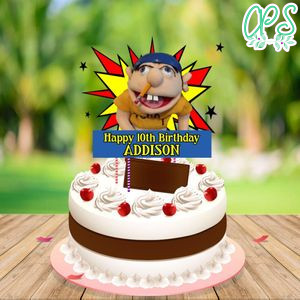 Jeffy the Puppet Birthday Cake Topper Template Printable Instant Download