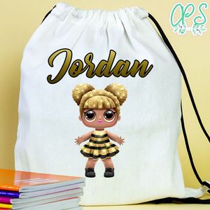 Personalised Lol Queen Bee Drawstring Bag