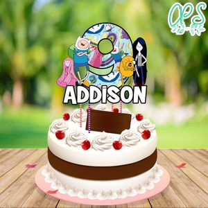 Adventure Time Birthday Cake Topper Template Printable Instant Download