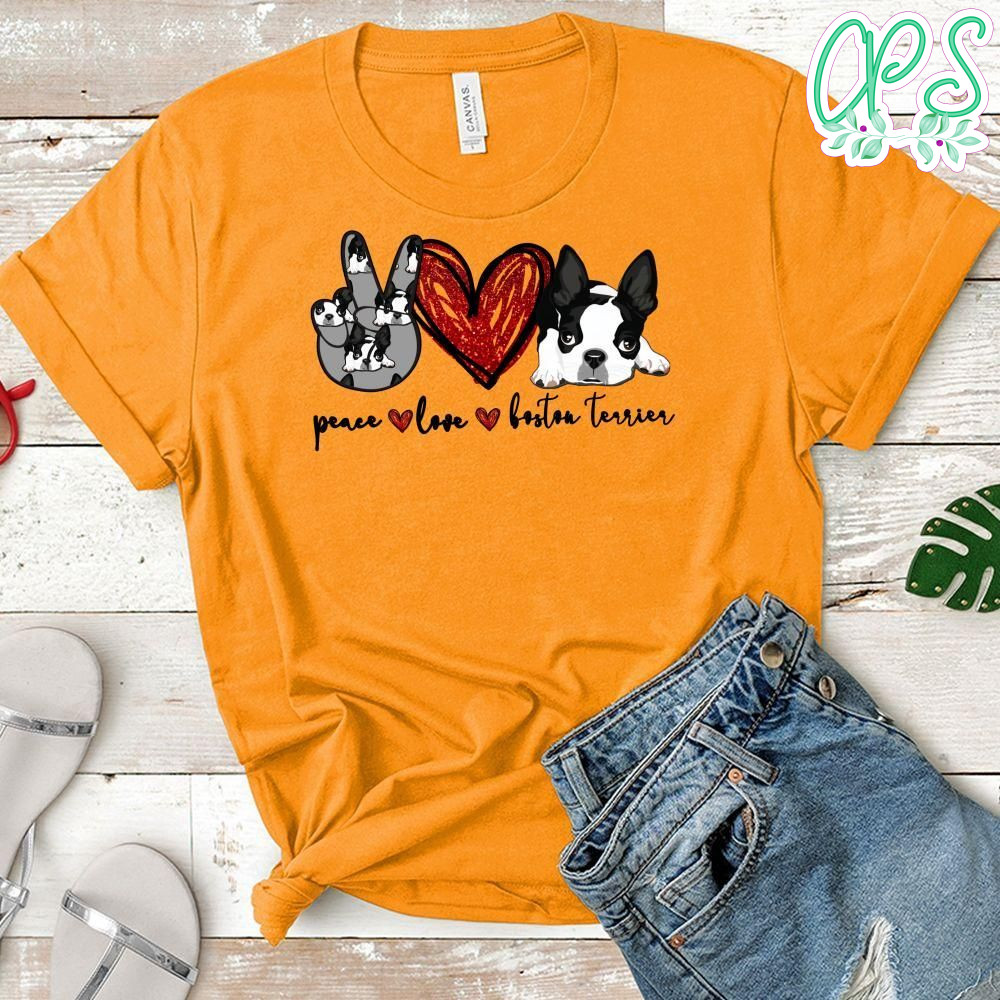 Peace love Boston Terrier PNG file template