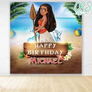 Customize Moana Backdrop Digital File Template Instant Download