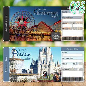 Editable DISNEY World Surprise Trip Tickets Instant Download