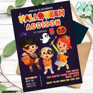 Cocomelon Halloween Invitation Customizable Template Instant Download
