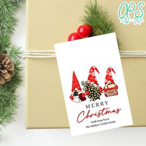 Holiday Christmas Gnomes Gift Tag Digital File Printable Instant Download