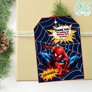 Spiderman Thank you tag Template to Print at Home Instant Download