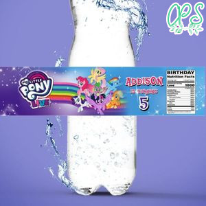 My Little Pony Water Bottle Label Template to Print at Home Instant Download