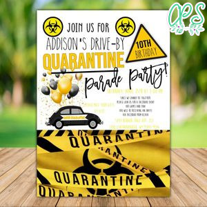 Printable Car Parade Quarantine Birthday Invite Template Instant Download