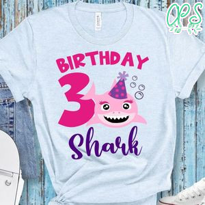 Baby Shark Custom Name Birthday PNG file template for Girl