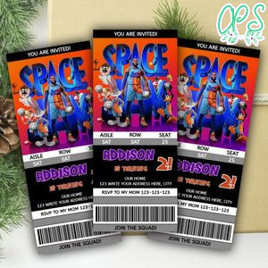 Space Jam 2 Ticket Invitation Customizable Template Instant Download