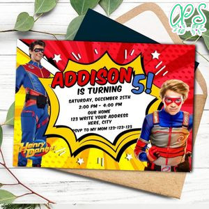 Henry danger Invitation Template to Print at Home Instant Download