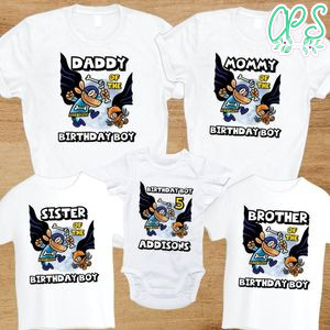 Dogman family birthday party shirts