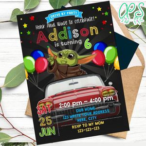 Baby Yoda Star Wars Drive By Birthday Parade Invitation Printable Instant Download