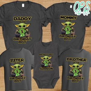 Star Wars Baby Yoda Birthday Family Matching Party Shirts