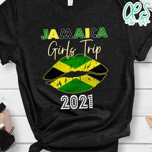 Jamaica Girl Trip Lip Flag T-Shirt