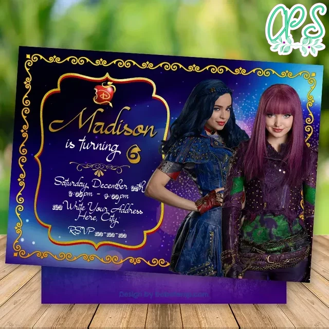 editable-disney-descendants-mal-evie-party-invitation-diy-custompartyshirts