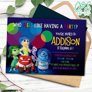 Inside out Invitation Customizable Template Instant Download