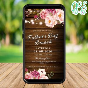 Mobile Father’s Day Brunch Electronic Invite Invitation Instant Download