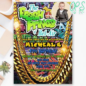 Printable The Fresh Prince Birthday Invitation With Photo Instant Download