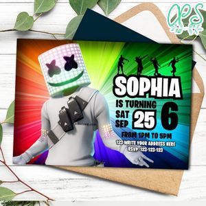 Marshmello Invitation Customizable template Instant Download