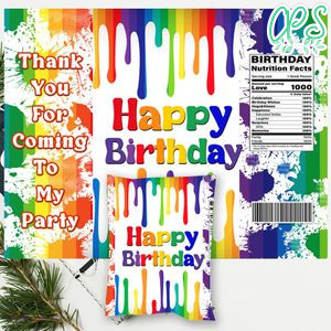 Paint Party Chip Bag Digital File Printable Instant Download