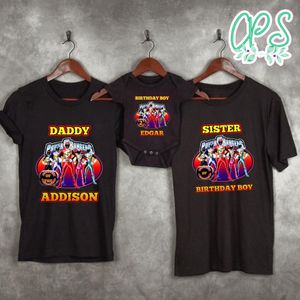 Power Rangers Birthday Family Matching Party Shirts
