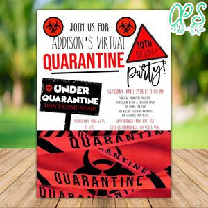 Printable Virtual Quarantine Birthday Invitation for Boy Instant Download