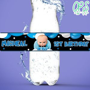 Boss Baby Bottle Label Template to Print at Home Instant Download