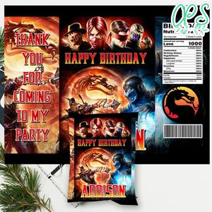 Mortal kombat Chip Bag Digital File Printable Instant Download