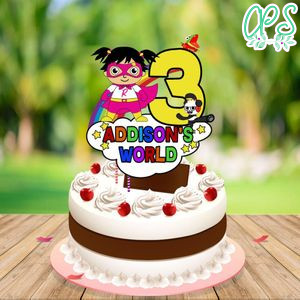 Girl Ryans World Birthday Cake Topper Template Printable Instant Download