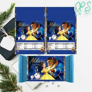 Beauty and The Beast hershey Candy Bar Wrapper Digital File Printable Instant Download