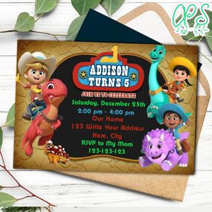 Dino Ranch Invitation Template to Print at Home Instant Download