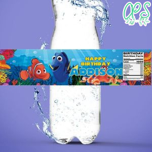 Finding Dory Nemo Water Bottle Label Template to Print at Home Instant Download
